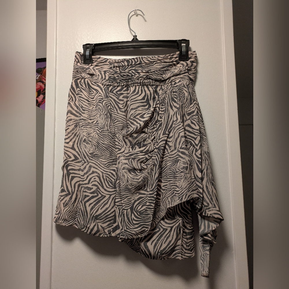 Iro Zebra Print Light Pink Mini Skirt